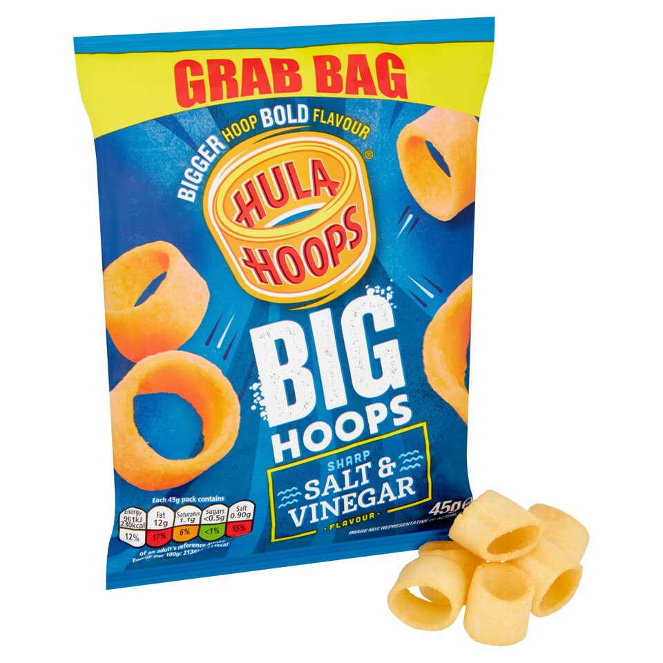 image 1 of Hula Hoops Big Hopps Salt & Vinegar Grab Bag 45G