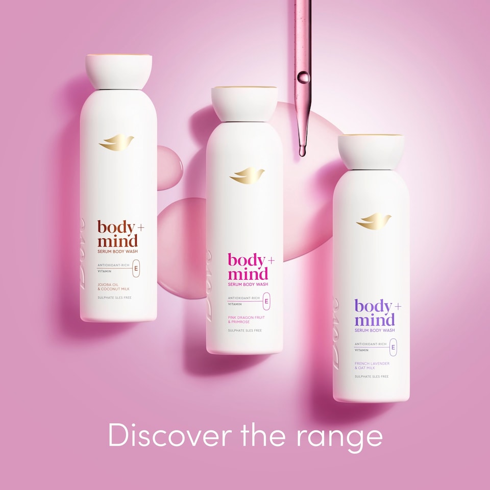 image 1 of Dove Body + Mind Dragonfruit & Primrose Bodywash Serum 350ml