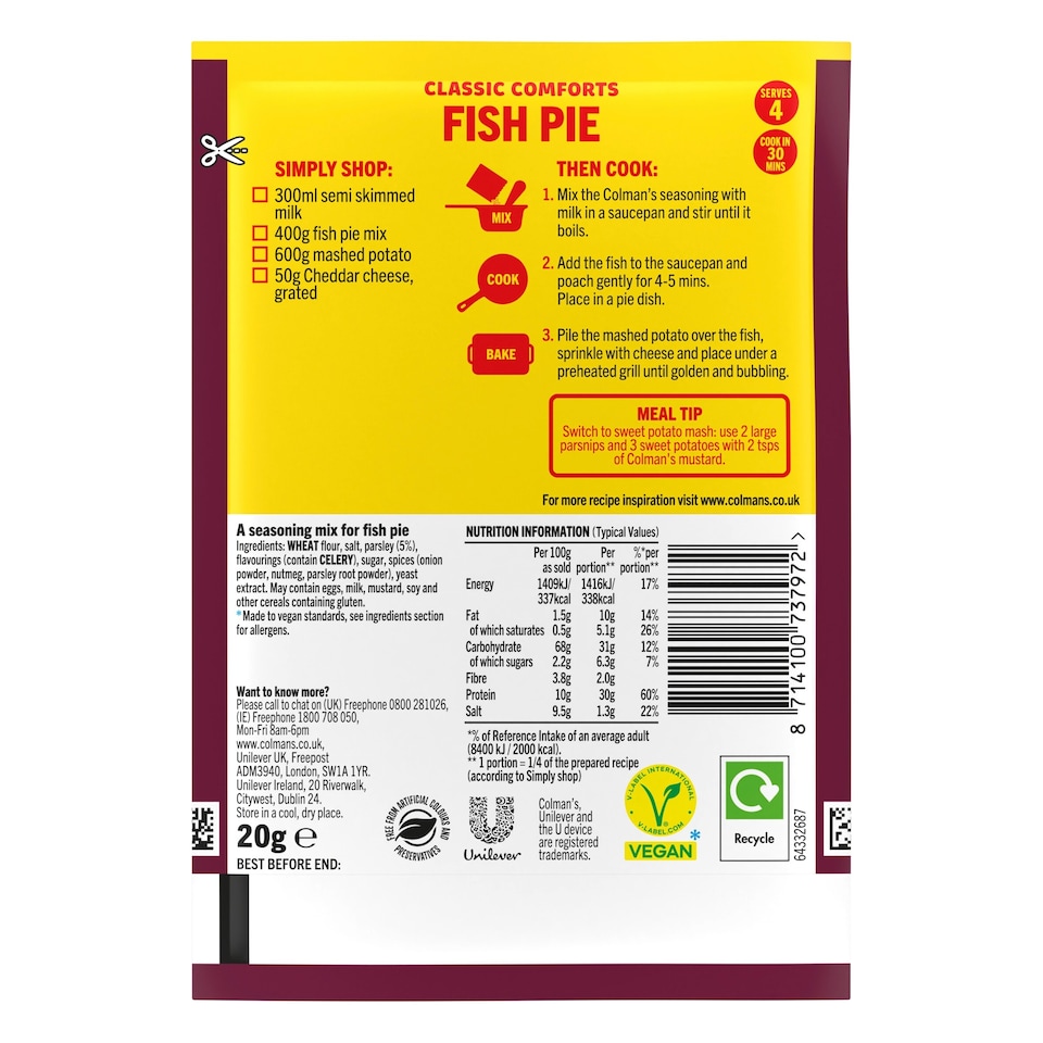 image 1 of Colman's Fish Pie Recipe Mix 20G