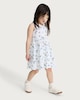 image 2 of F&F Girls Pure Cotton Butterfly Print Sleeveless Dress in Blue