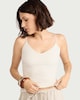 image 1 of F&F Polyamide Scoop Neck Vest in Cream