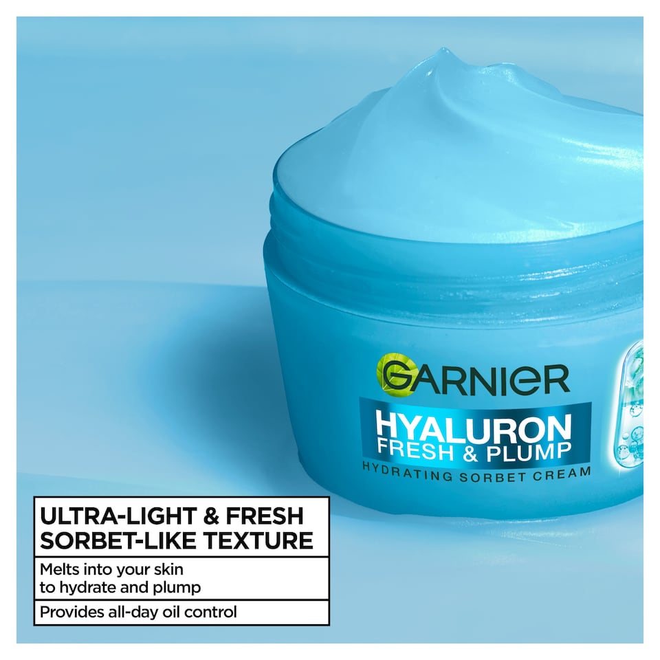 image 1 of Garnier Hyaluron Fresh & Plump Sorbet Cream 85ml