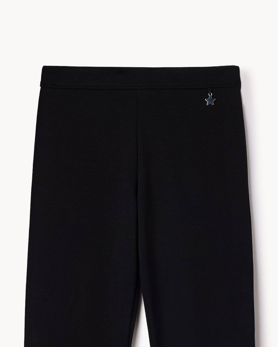 image 1 of F&F Girls School 2 Pack Cotton Rich Straight Leg Trousers in Black