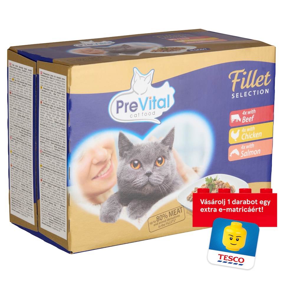 PreVital teljes értékű állateledel felnőtt macskák számára szószban 12 x 85 g