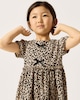 image 2 of F&F Girls Leopard Print Short Sleeved Dress in Multi Brown