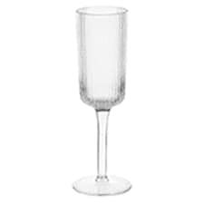 F&F Home clear plastic ribbed champagne glass
