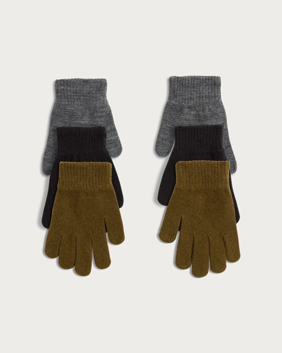 F&F Boys 3-Pack Magic Gloves in Multi Black