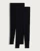 image 4 of F&F 2-Pack Cotton Rich High Rise Leggings in Black