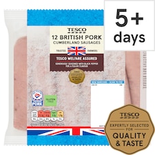 Tesco British Cumberland Sausages 12 Pack 681G