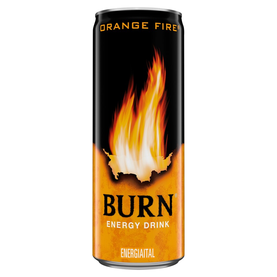 Burn Orange Fire szénsavas narancs ízű energiaital koffeinnel 250 ml