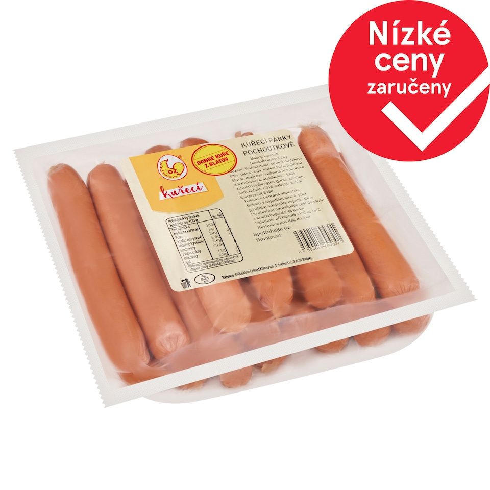 DZ Klatovy Delicious Chicken Sausages 850g