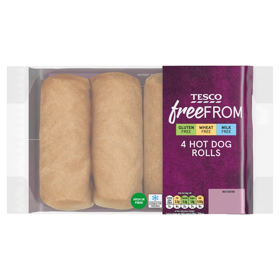 Tesco Free From Hot Dog Rolls 4 pack