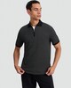 image 2 of F&F Cotton Rich Stripe Print Zip Neck Short Sleeved Polo Shirt in Black