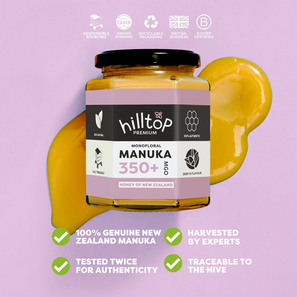 image 1 of Hilltop Manuka 350+Mgo New Zealand Honey 225G