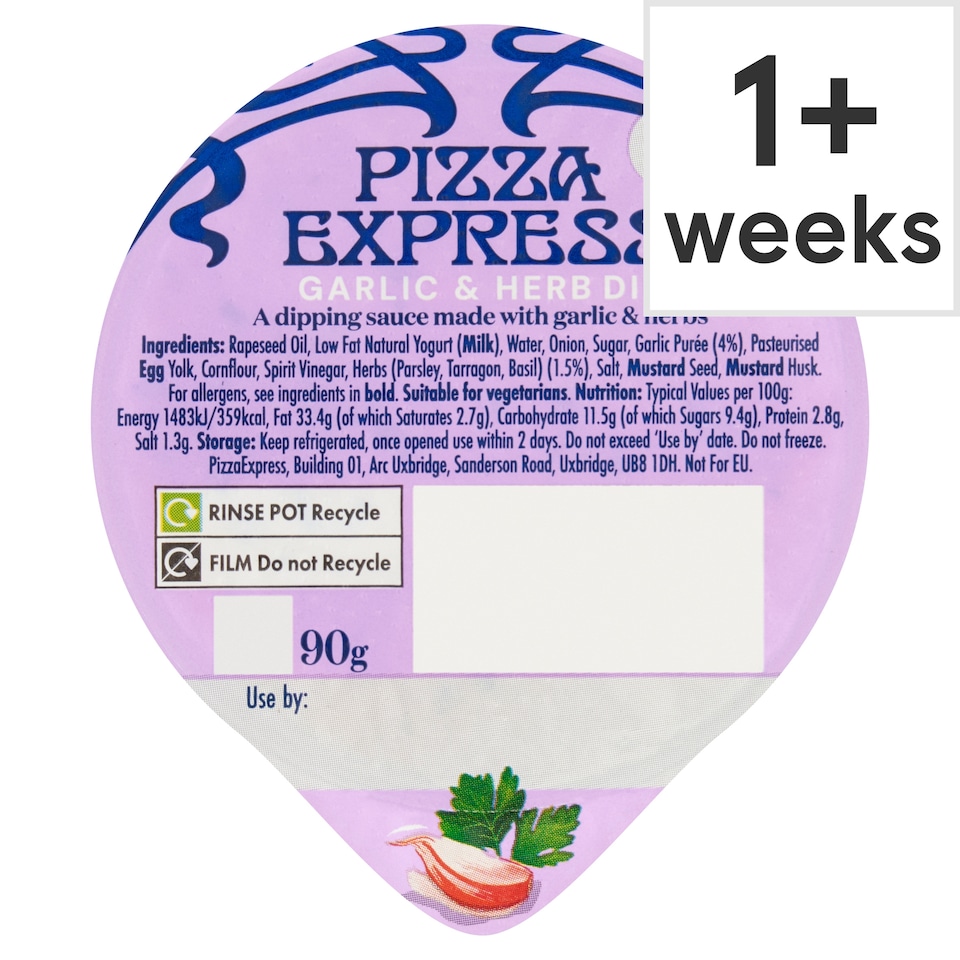 Pizza Express Garlic & Herb Dip 90g