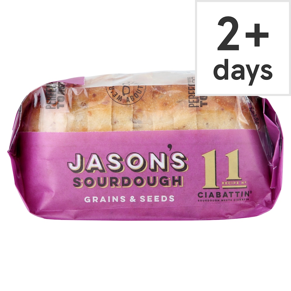 Jason's Sourdough White Ciabattin Bread with Grains & Seeds 580g