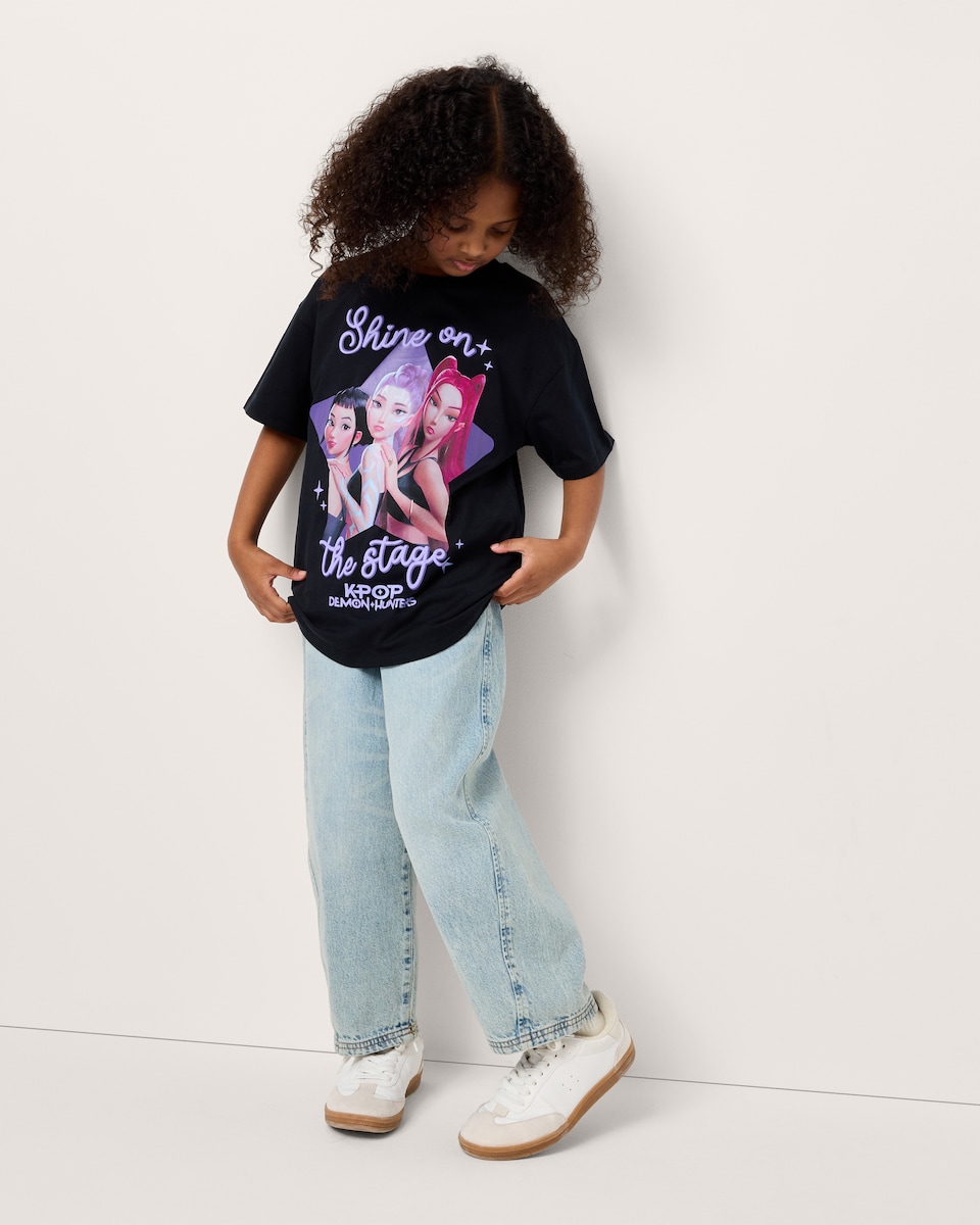 image 1 of K-Pop Demon Hunters Pure Cotton T-Shirt in Black