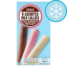 Tesco Milk Lollies 8 Pack 35Ml