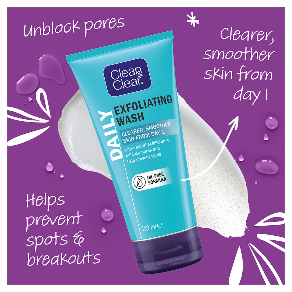 image 1 of Clean & Clear Exfoliating Daily Wash Face Wash Scrub 150ml