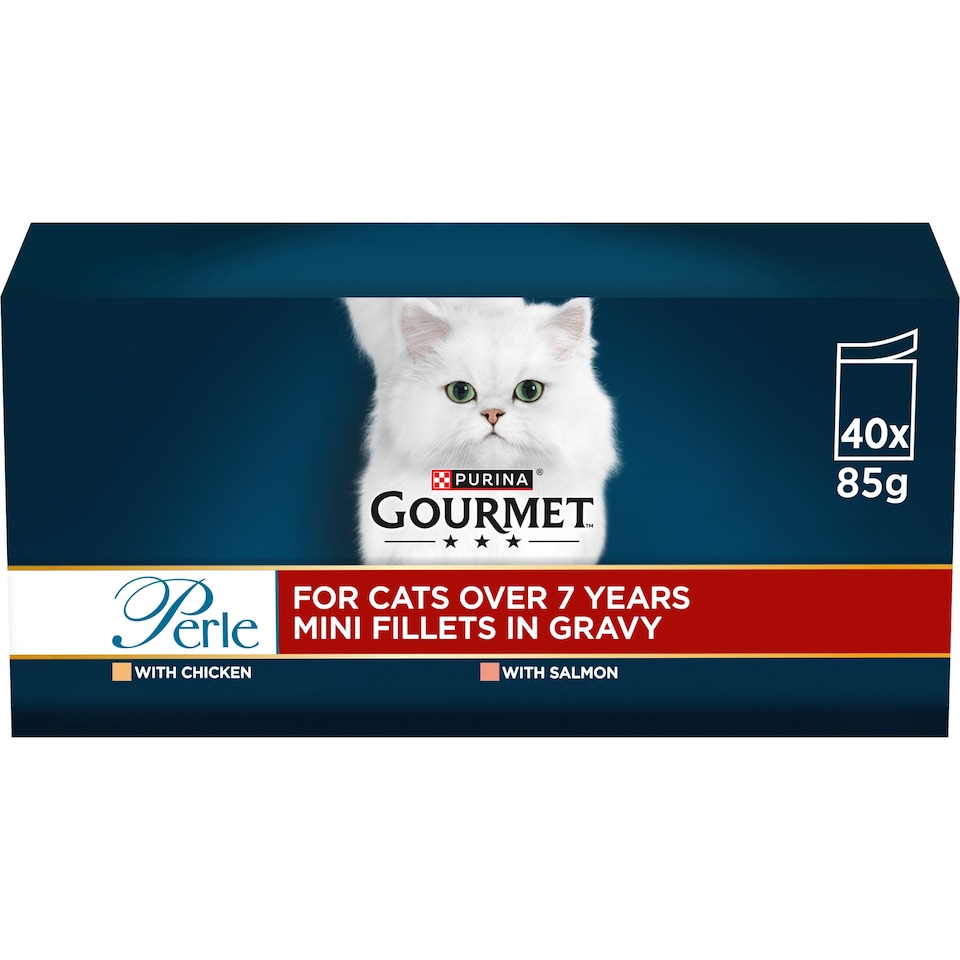 Gourmet Perle Senior 7+ in Gravy Wet Cat Food 40x85g