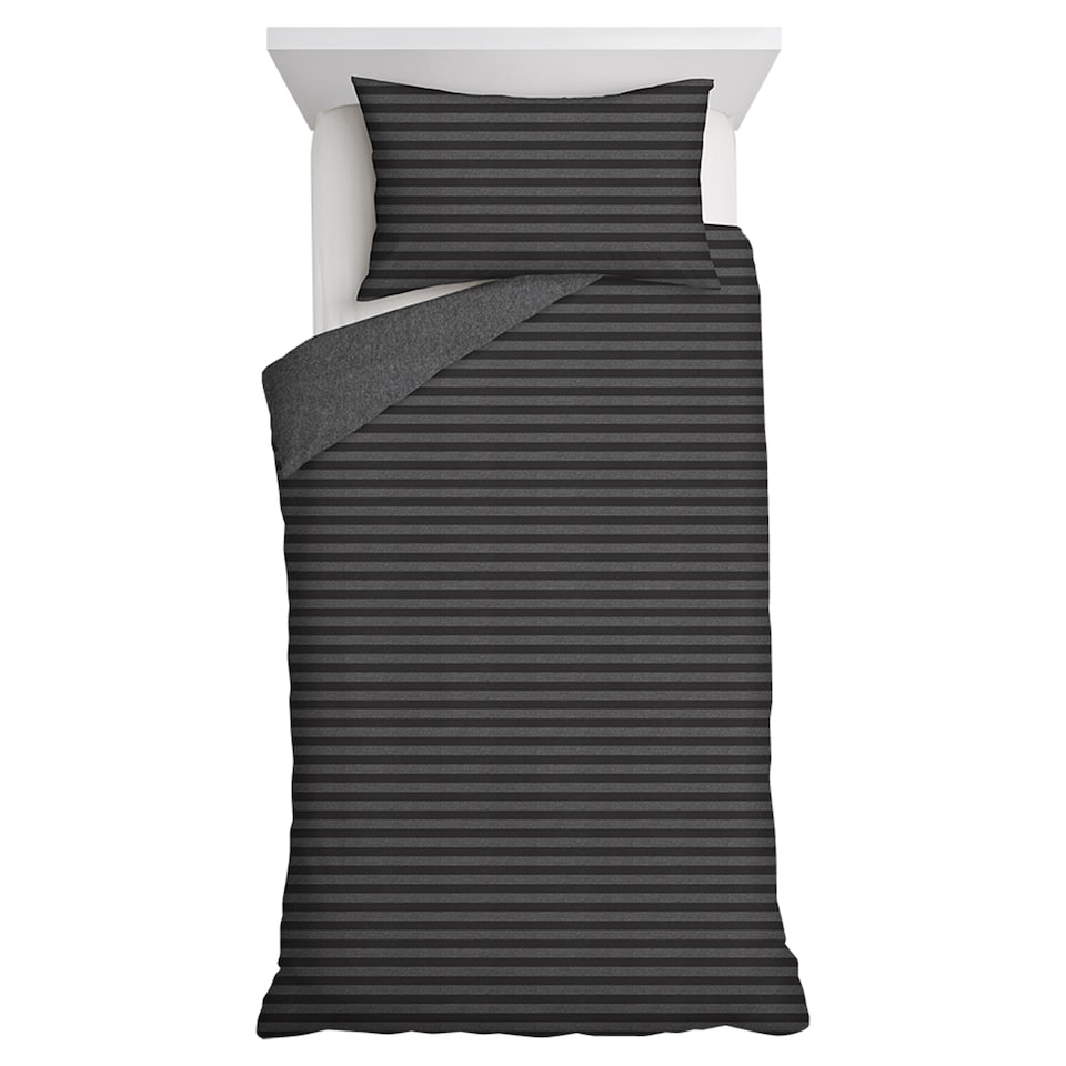 F&F Home Grey Stripe Jersey Bed Set Single