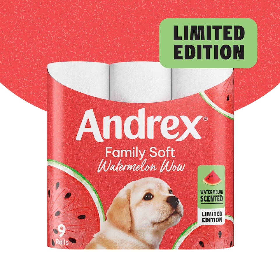 image 1 of Andrex Family Soft Watermelon Toilet Tissue 9 Rolls