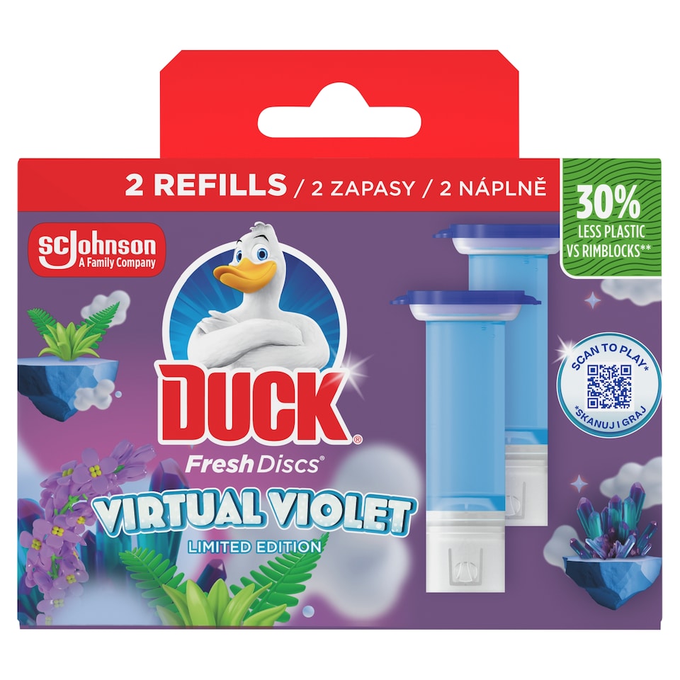 Duck Fresh Discs Virtual Violet Toilet Cleaner Discs Refill 2 x 36 ml (72 ml)