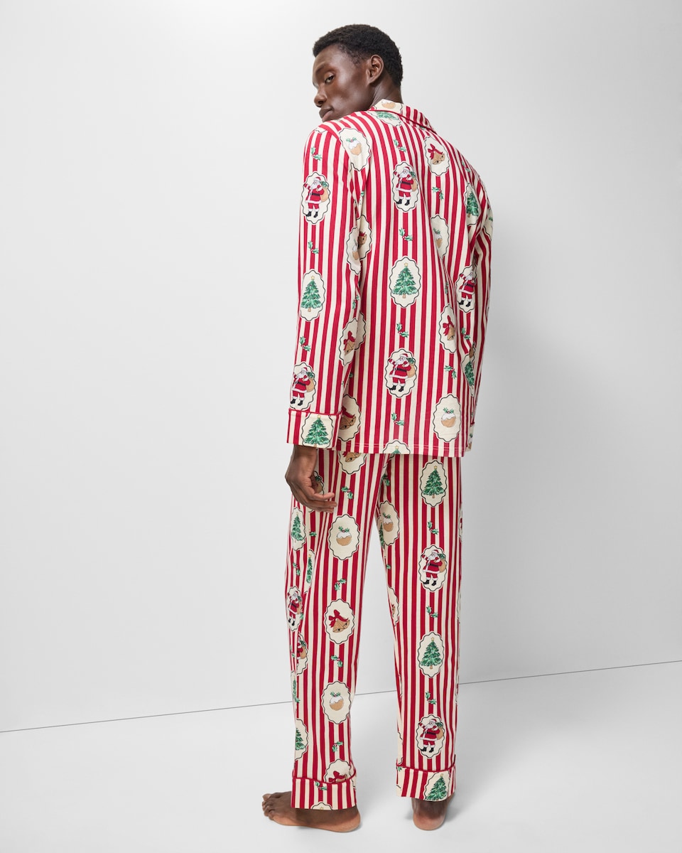 image 1 of Christmas Pure Cotton Striped Matching Family Pyjama Set in Multi Red