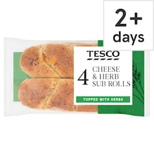 Tesco Cheese & Herb Sub Rolls 4 Pack