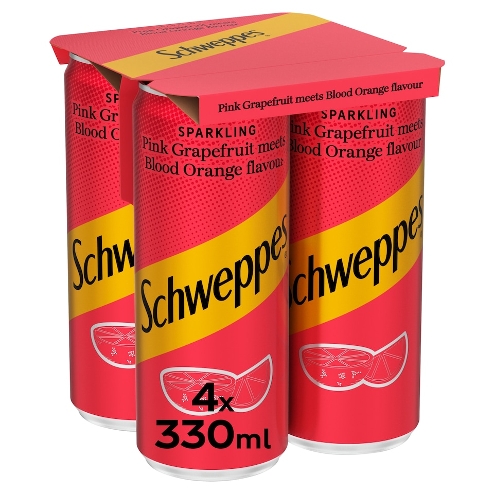 Schweppes Pnk/Gfrt B/Orng Drink 4X330ml