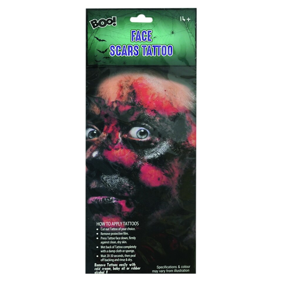 image 1 of Boo! Face Scars Tattoo
