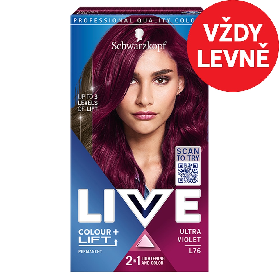 Obrázek 1 pro produkt Schwarzkopf Live Colour + Lift barva na vlasy Ultra fialová L76