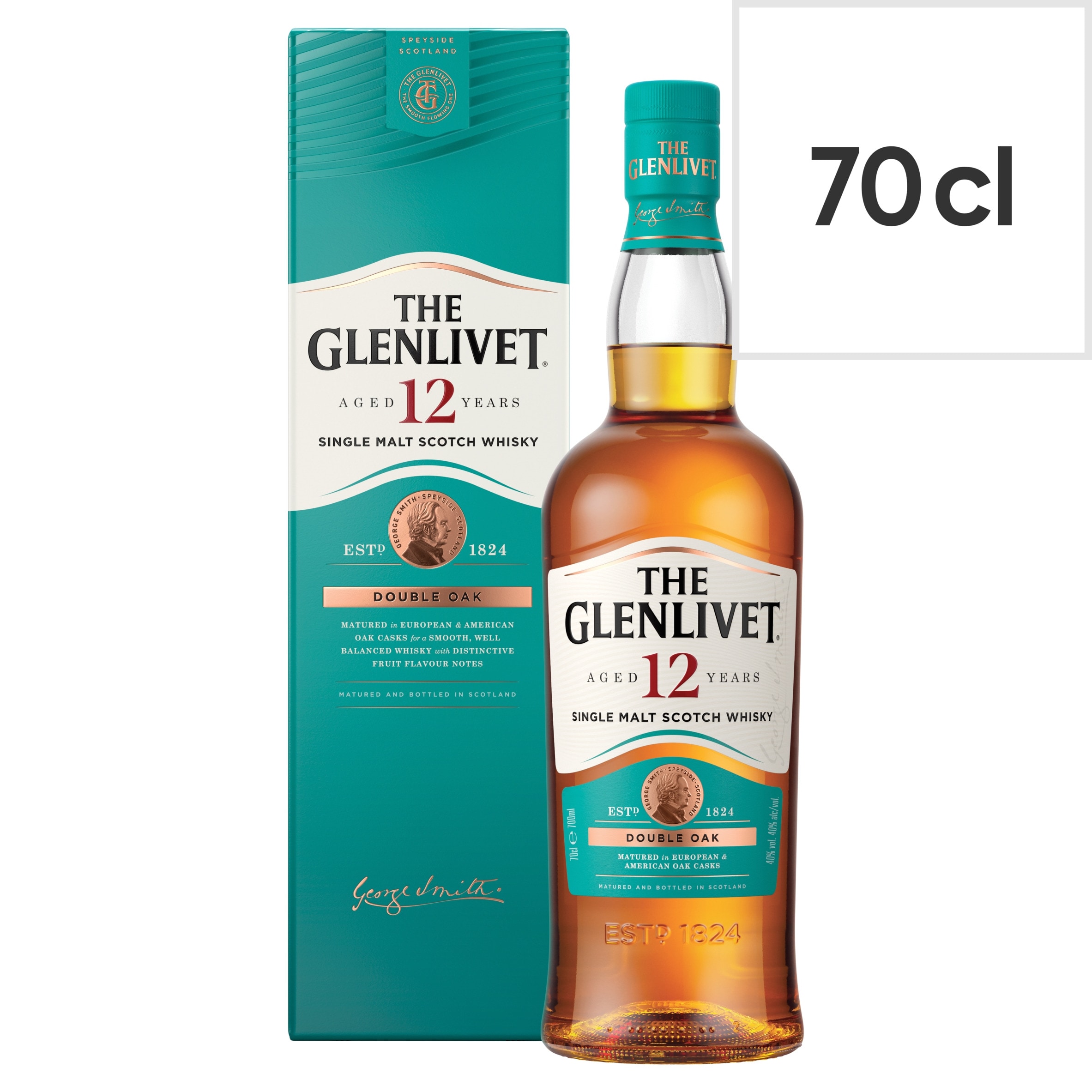 The Glenlivet 12 Year Old Speyside Single Malt Scotch Whisky 70cl