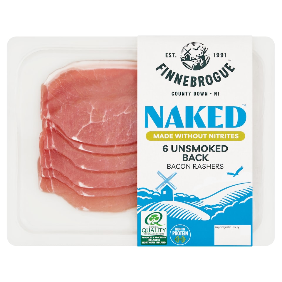 Naked 6 Unsmoked Back Bacon Rashers 200G