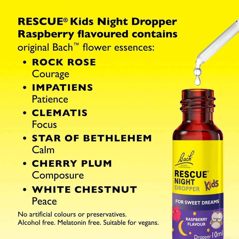 image 1 of Bach Rescue Kids Night Dropper Raspberry Flavour 10ml
