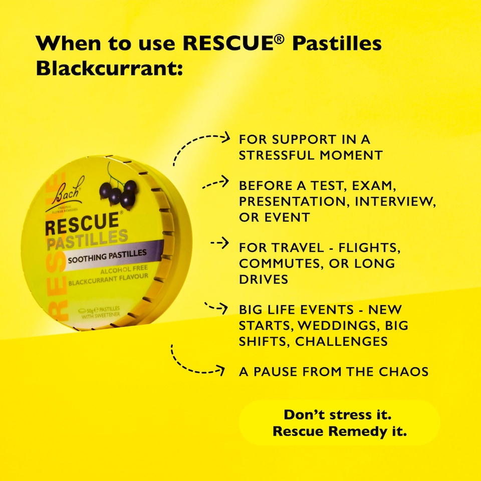image 1 of Bach Rescue Soothing Blackcurrant Pastilles 50g