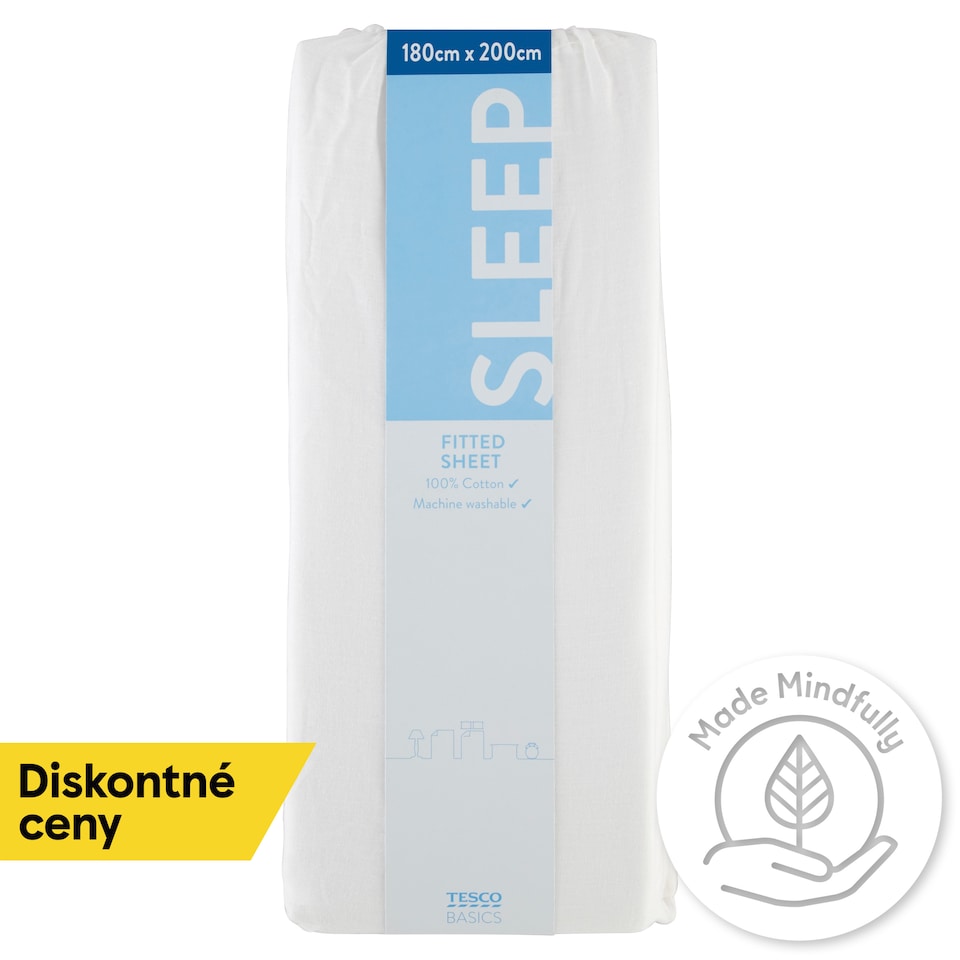 Tesco Basics Sleep Fitted Sheet 180 cm x 200 cm