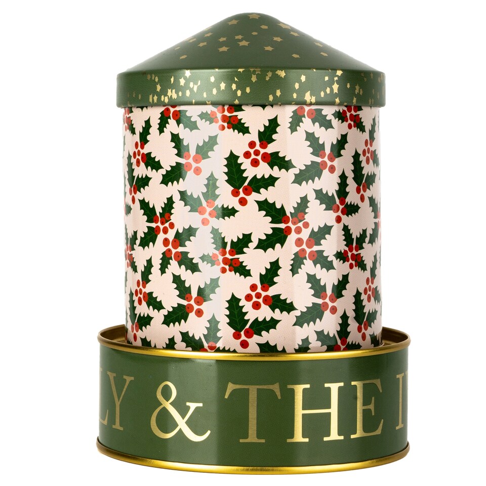 Candlelight Holly and Ivy Musical Tin Candle