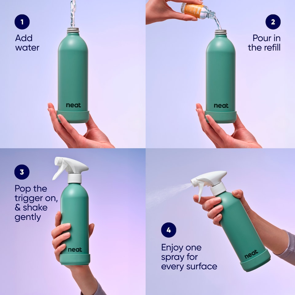 image 1 of NEAT Refillable Aluminium Stone Bottle for Cleaning Sprays 500ml