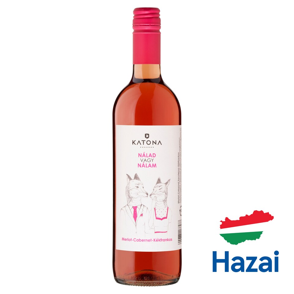 Katona Nálad Vagy Nálam Balatonboglár Merlot-Cabernet-Kékfrankos száraz rozébor 13% 750 ml  1. kép