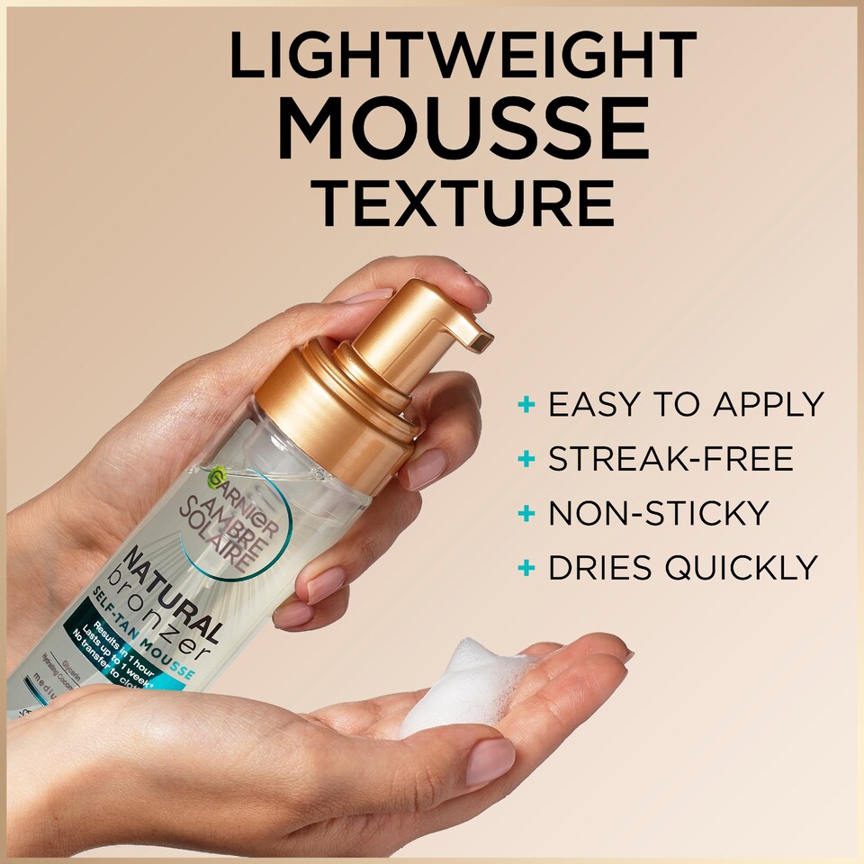 image 1 of Garnier Ambre Solaire Natural Bronzer Self Tan Mousse 200Ml