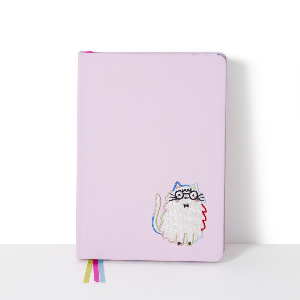 image 1 of Paperchase Terrazzo Cats A5 Fabric Notebook
