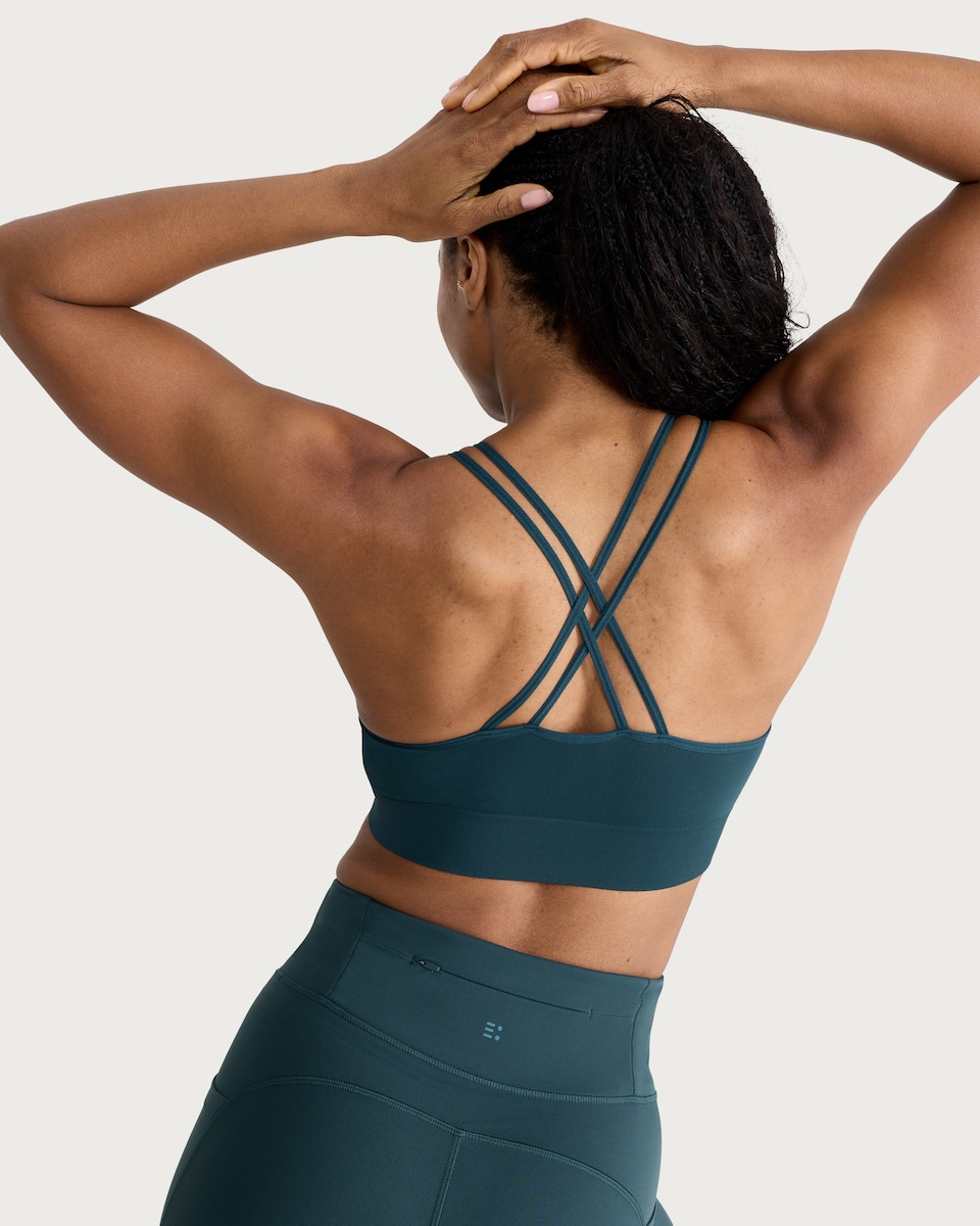 image 1 of F&F Active 2-Pack Strappy Light Support Sports Bras in Multi