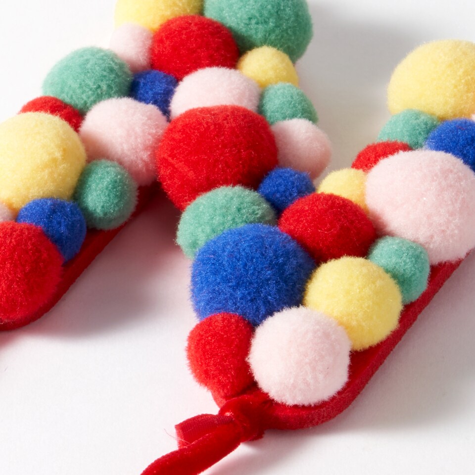 image 1 of Paperchase Cosmic Christmas Pom Pom Letter N Hanging Decoration