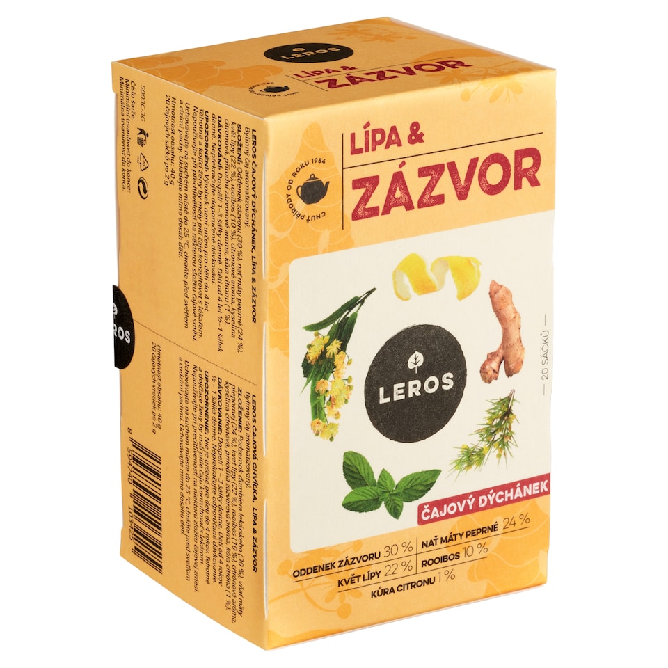 obrázok 1 z Leros Čajová chvíľka lipa & zázvor 20 x 2 g (40 g)