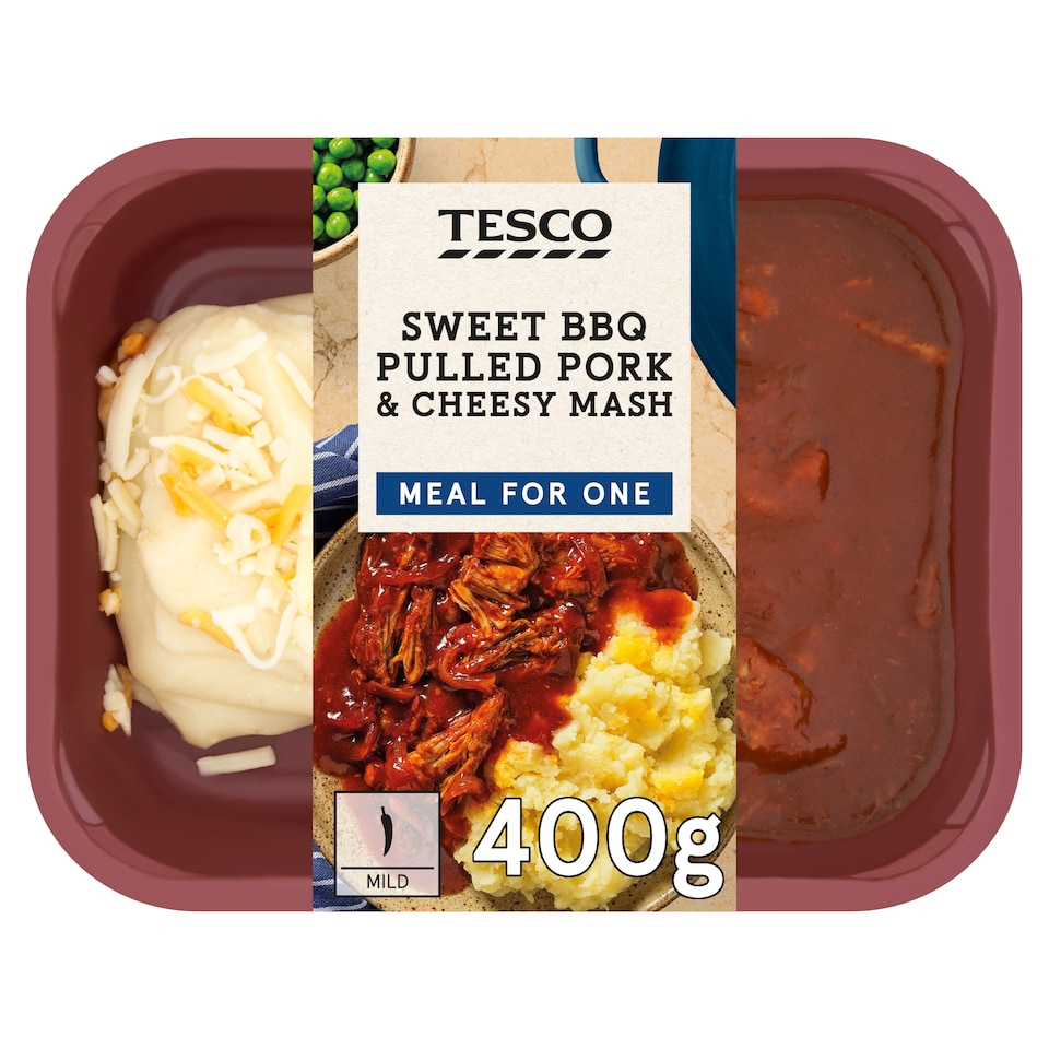 Tesco Sweet BBQ Pulled Pork & Cheesy Mash 400g