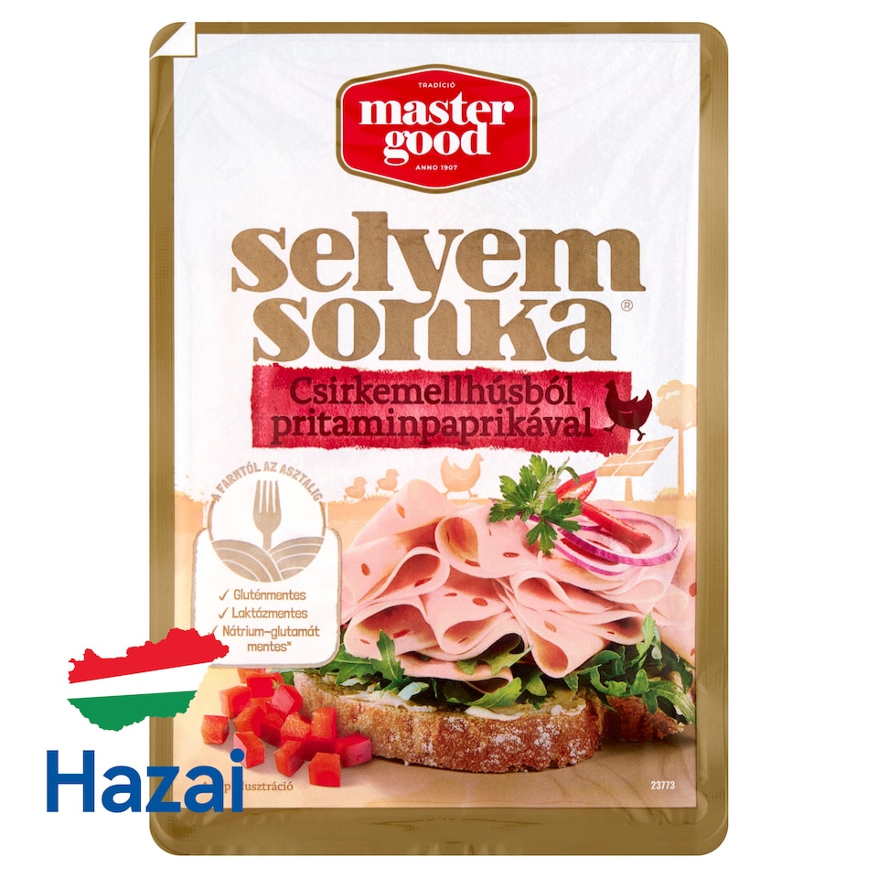 Master Good szeletelt selyemsonka csirkemellhúsból pritaminpaprikával 100 g  1. kép