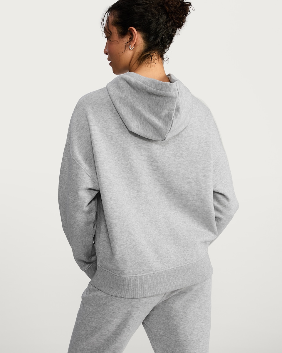 image 1 of F&F Active Cotton Rich Hooded Sports Sweatshirt in Grey Marl
