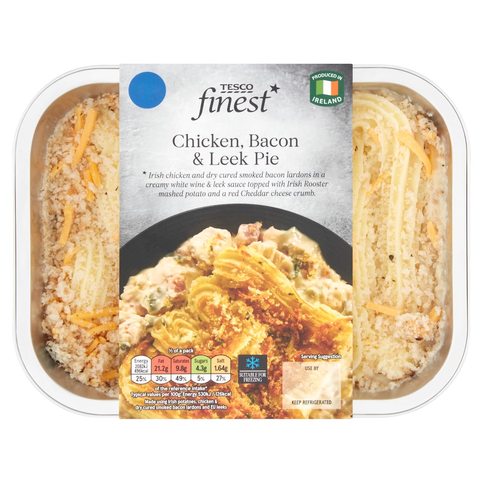 Tesco Finest Chicken, Bacon And Leek Pie 800G