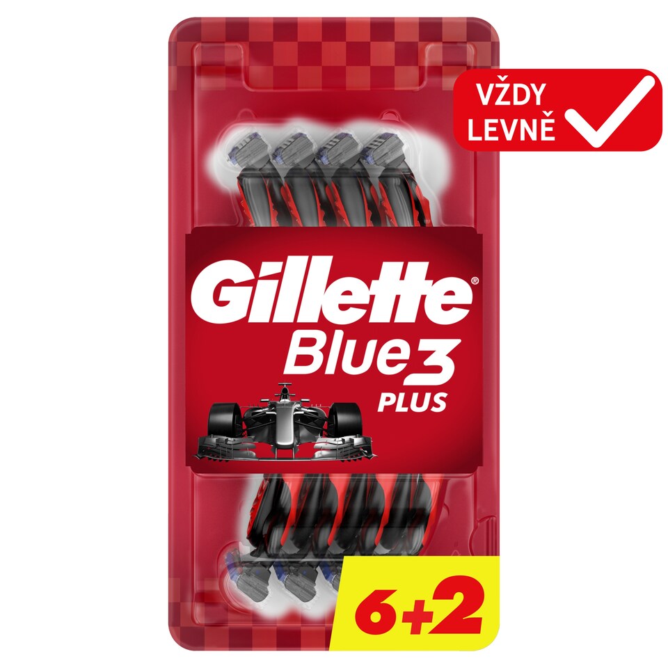 image 1 of Gillette Blue3 Plus Comfort, Disposable Razors For Men, 8-Pack Razors